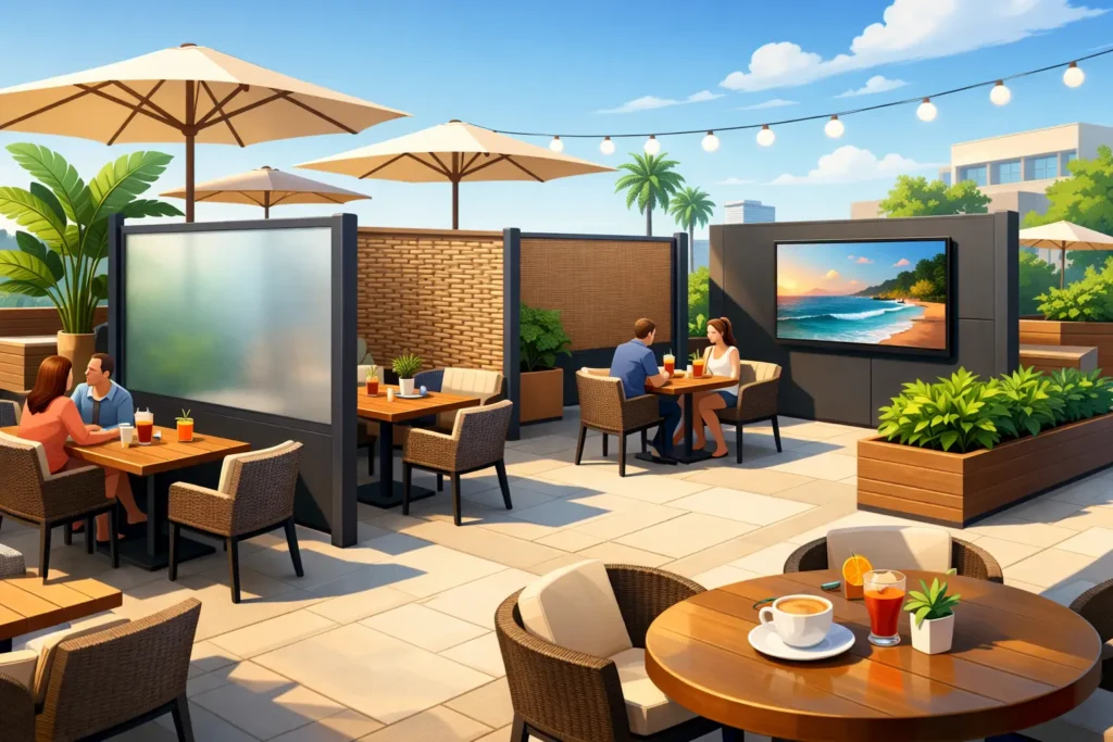 Commercial Cafe Outdoor Screens That Earn Their Space