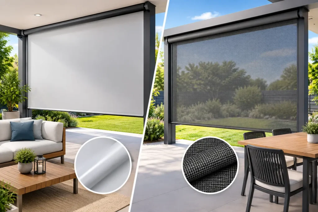 PVC Versus Mesh: Which Outdoor Blind Fits?